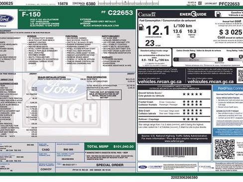Certified 2023 Ford F150 Platinum w/ FX4 Off-Road Package AWD/4WD image 43