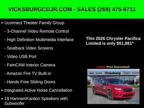 New 2026 Chrysler Pacifica Limited w/ Uconnect Theater Family Group image 27