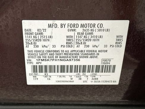 Used 2022 Ford Explorer Limited w/ Equipment Group 301A RWD image 29