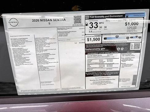 New 2026 Nissan Sentra S w/ Floor Mat Package FWD image 38