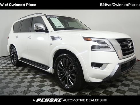 Used 2021 Nissan Armada Platinum w/ Captain's Chairs Package RWD image 1