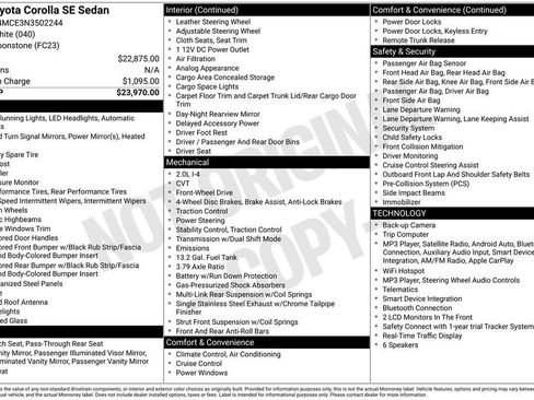 Used 2022 Toyota Corolla SE FWD image 1