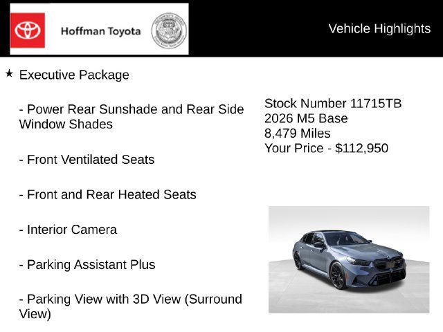 Used 2026 BMW M5 w/ Executive Package AWD/4WD image 10
