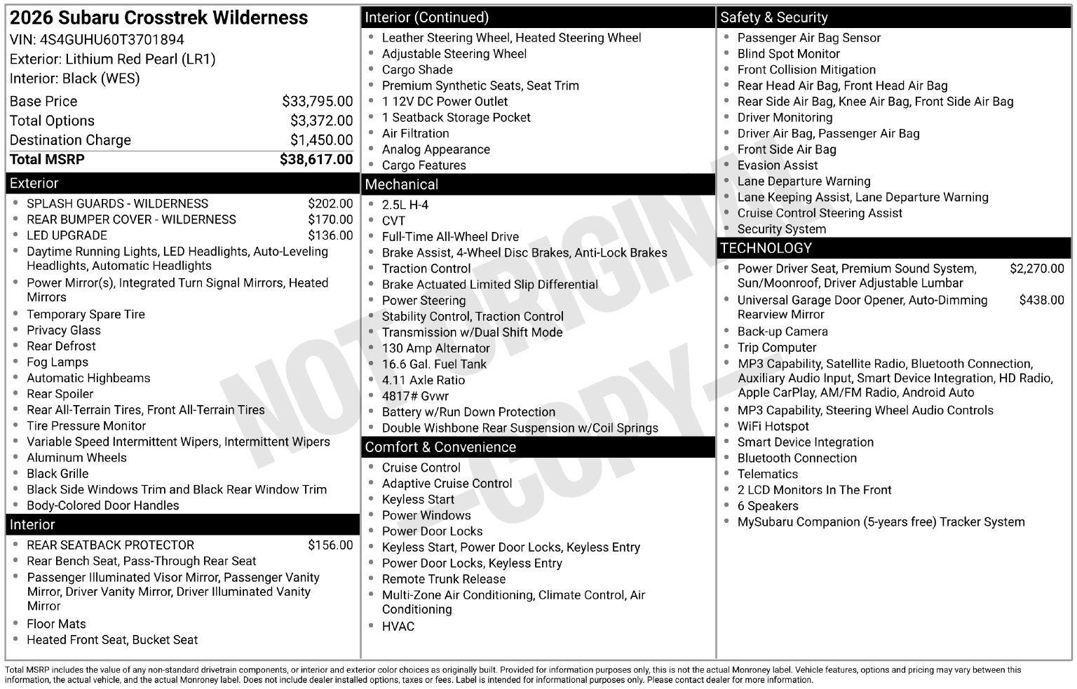 New 2026 Subaru Crosstrek 2.5i Wilderness AWD/4WD image 14