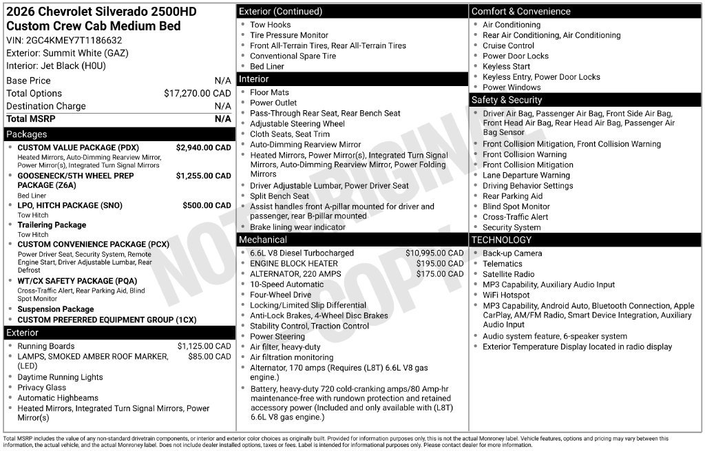 New 2026 Chevrolet Silverado 2500 Custom w/ Custom Value Package AWD/4WD image 53