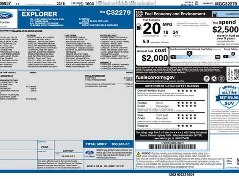 Used 2021 Ford Explorer Platinum w/ Equipment Group 601A image 3