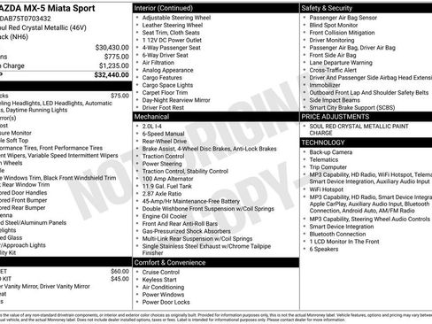 New 2026 MAZDA MX-5 Miata Sport RWD image 33