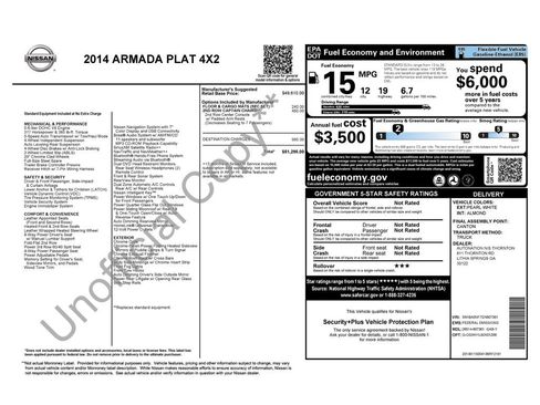 Used 2014 Nissan Armada Platinum w/ 2nd Row Captain Seat Package image 4