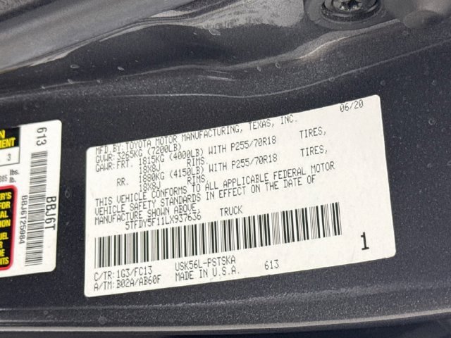 Certified 2020 Toyota Tundra SR5 AWD/4WD image 31