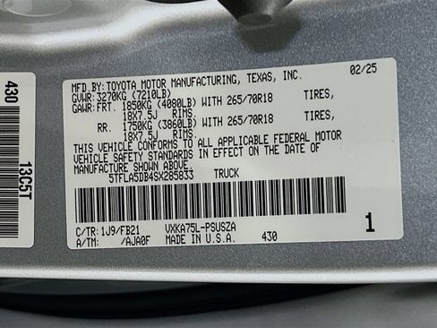 New 2025 Toyota Tundra SR5 AWD/4WD image 28