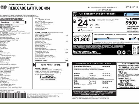 Used 2016 Jeep Renegade Latitude w/ Cold Weather Group image 2