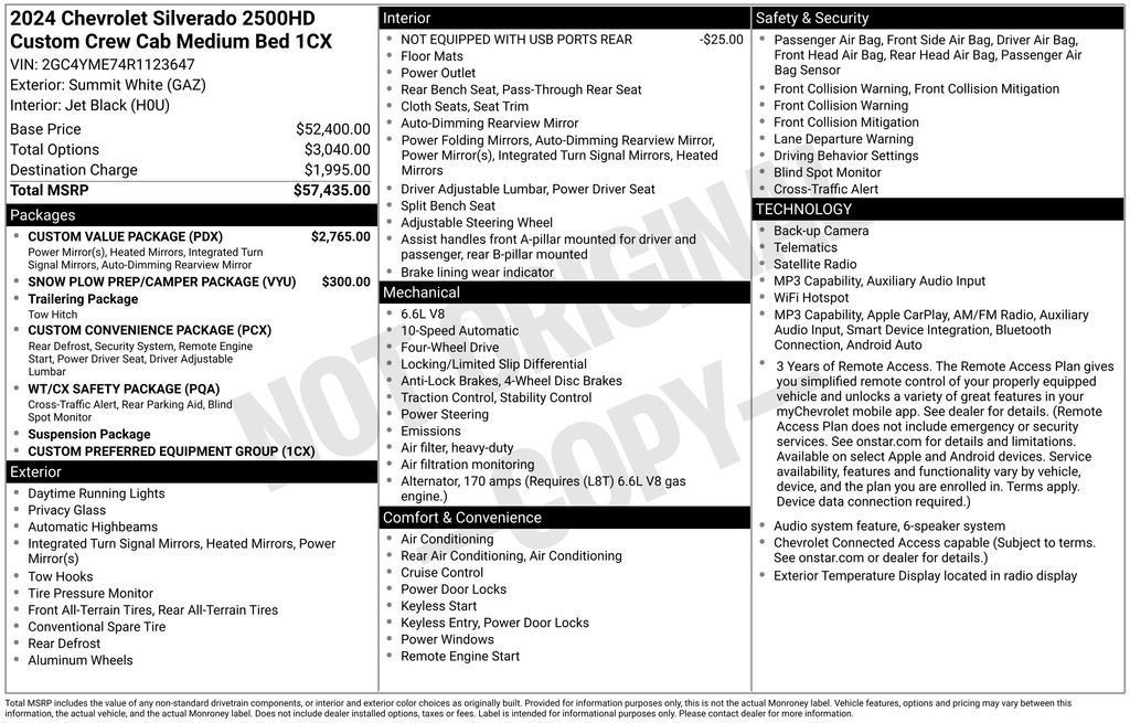Used 2024 Chevrolet Silverado 2500 Custom w/ Custom Value Package AWD/4WD image 38