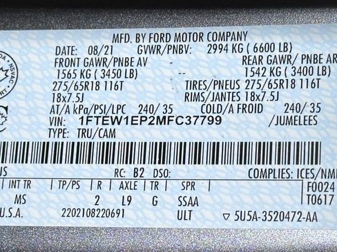 Certified 2021 Ford F150 XLT w/ Equipment Group 301A Mid image 59