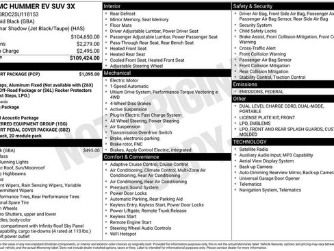 New 2025 GMC Hummer EV 3X w/ LPO, Sport Package image 44