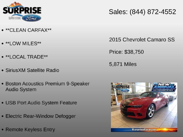 Used 2015 Chevrolet Camaro SS w/ RS Package RWD image 17
