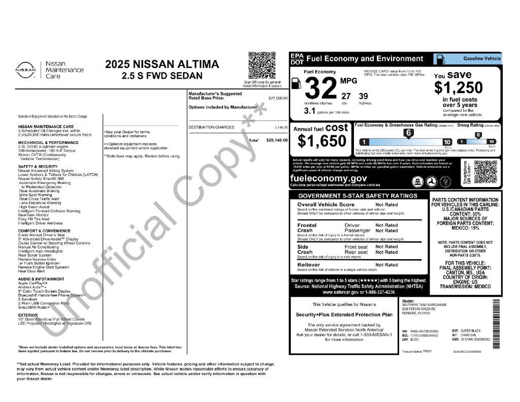 Certified 2025 Nissan Altima 2.5 S FWD image 7