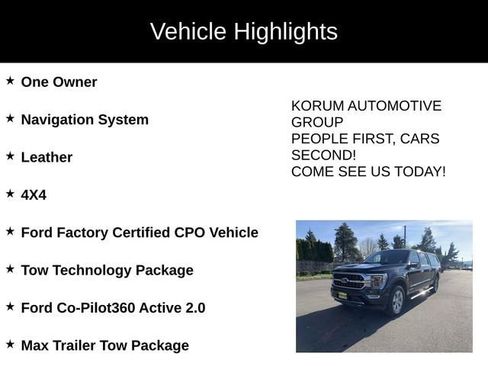 Certified 2022 Ford F150 Platinum w/ Equipment Group 701A High image 4
