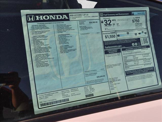 New 2026 Honda Accord LX image 16