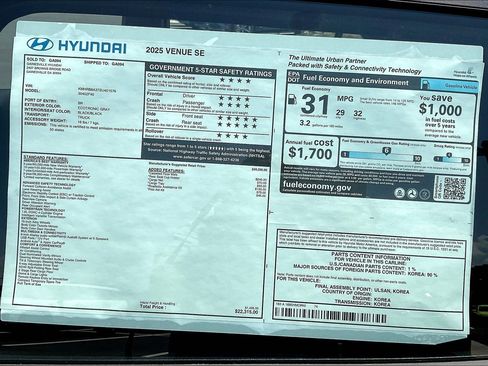 New 2025 Hyundai Venue SE image 13