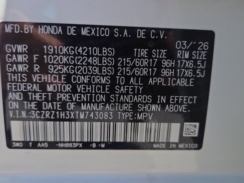 New 2026 Honda HR-V LX image 24