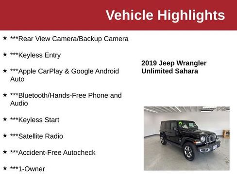 Used 2019 Jeep Wrangler Unlimited Sahara AWD/4WD image 10