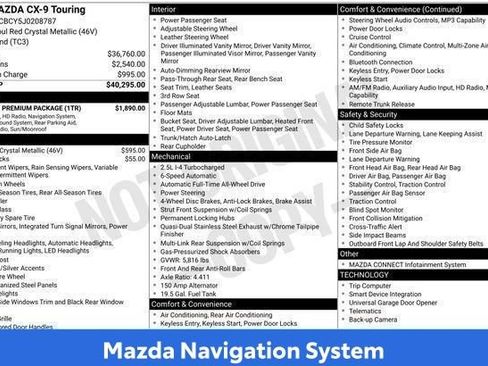 Used 2018 MAZDA CX-9 Touring w/ Touring Premium Package AWD/4WD image 21