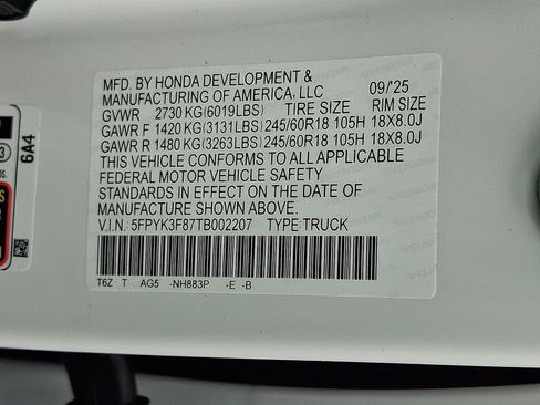 New 2026 Honda Ridgeline Black Edition image 11