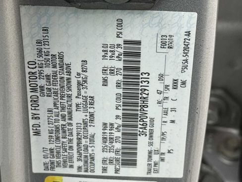 Used 2017 Ford Fusion Sport w/ Equipment Group 401A AWD/4WD image 30