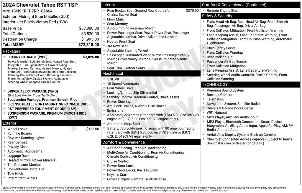 Used 2024 Chevrolet Tahoe RST w/ Luxury Package AWD/4WD image 44