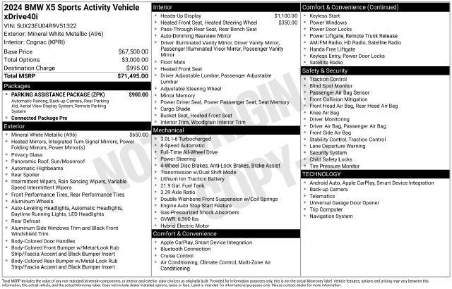 Used 2024 BMW X5 xDrive40i w/ Parking Assistance Package AWD/4WD image 16