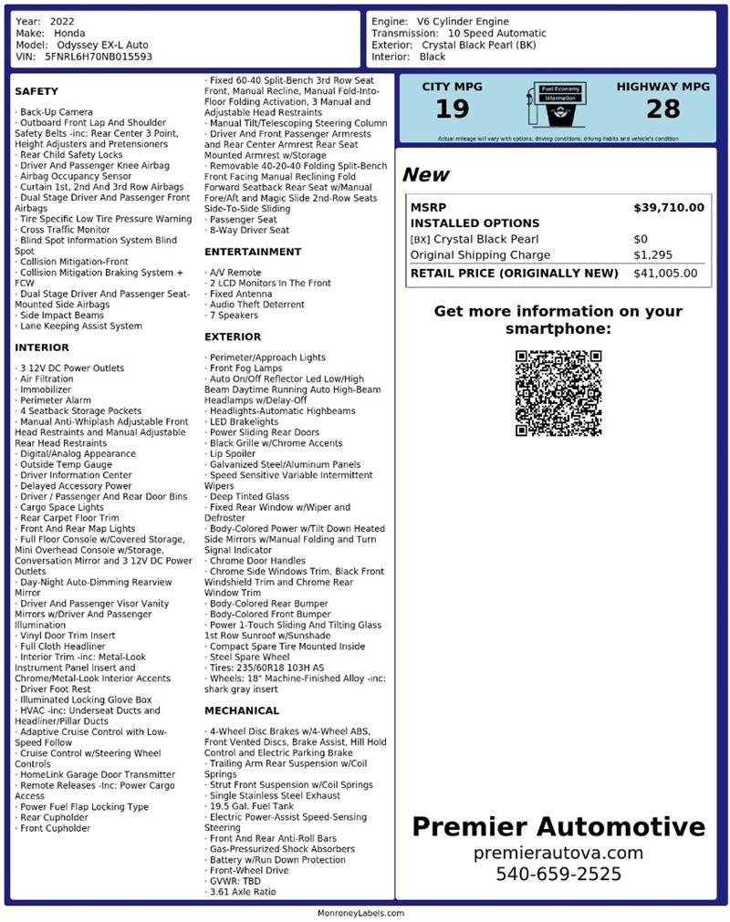Used 2022 Honda Odyssey EX-L image 2