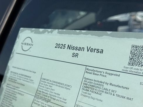 New 2025 Nissan Versa SR w/ Trunk Package FWD image 23