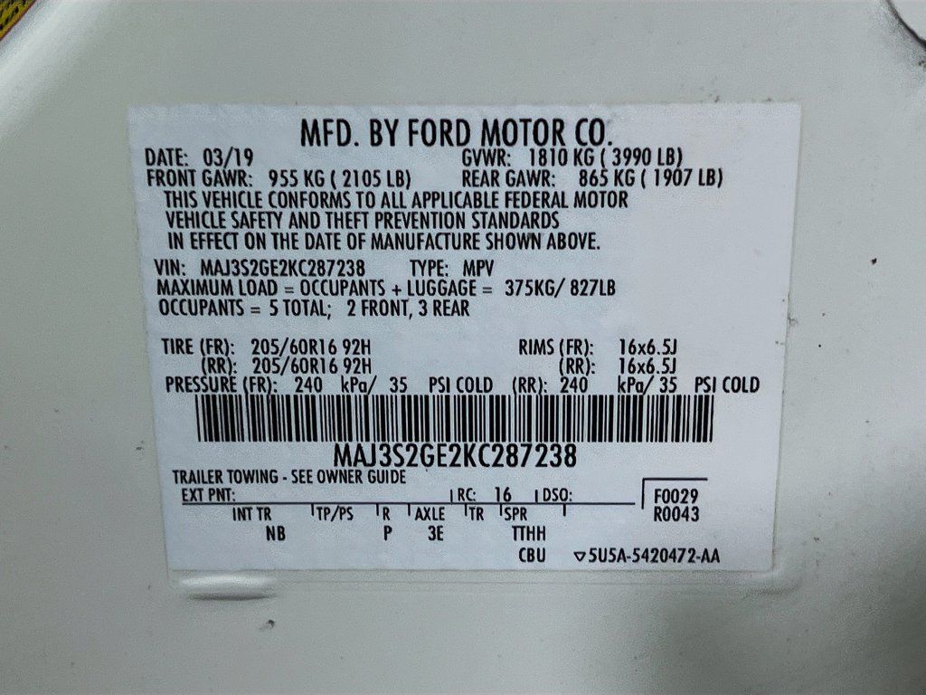 Used 2019 Ford EcoSport SE FWD image 36