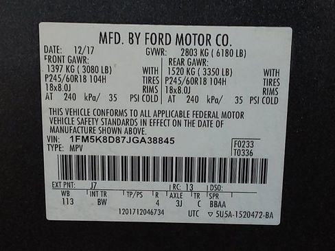 Used 2018 Ford Explorer XLT w/ Equipment Group 202A AWD/4WD image 33
