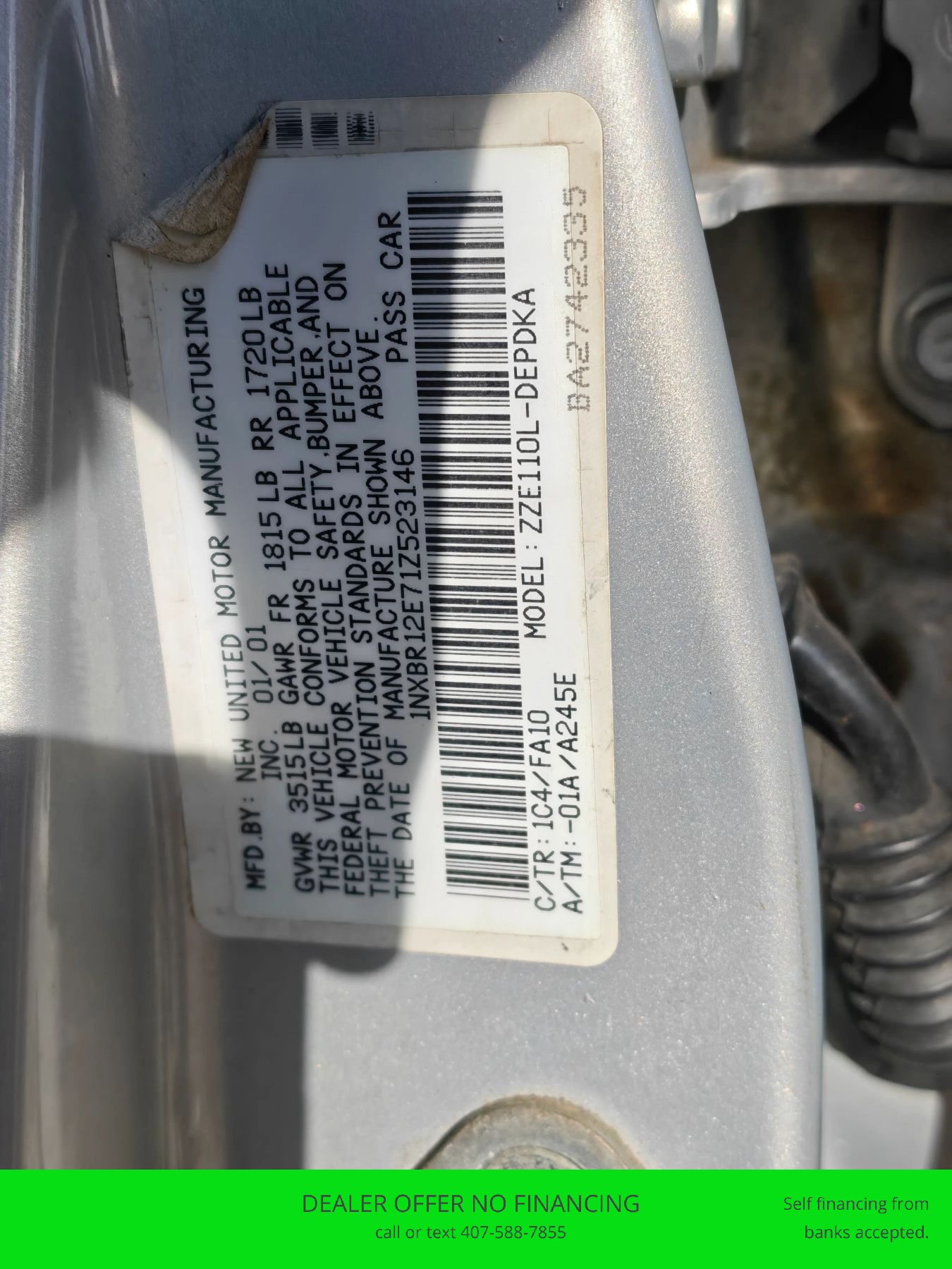 Used 2001 Toyota Corolla FWD image 23