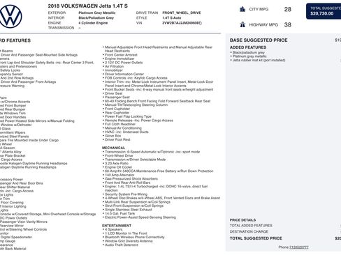 Used 2018 Volkswagen Jetta S image 3