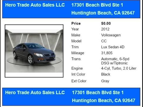 Used 2012 Volkswagen CC Lux Limited FWD image 11