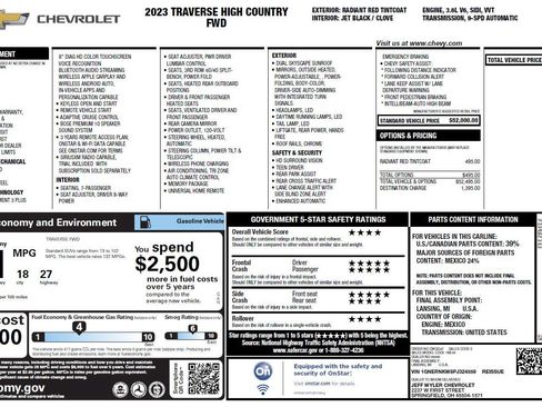Used 2023 Chevrolet Traverse High Country FWD image 3