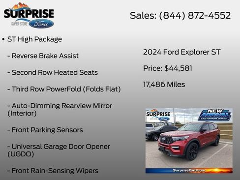 Used 2024 Ford Explorer ST w/ Equipment Group 401A AWD/4WD image 17