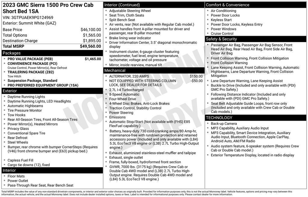 Used 2023 GMC Sierra 1500 Pro w/ Pro Value Package AWD/4WD image 35