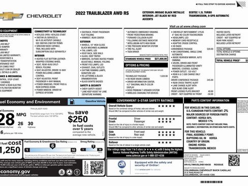 Used 2022 Chevrolet TrailBlazer RS w/ Technology Package image 4