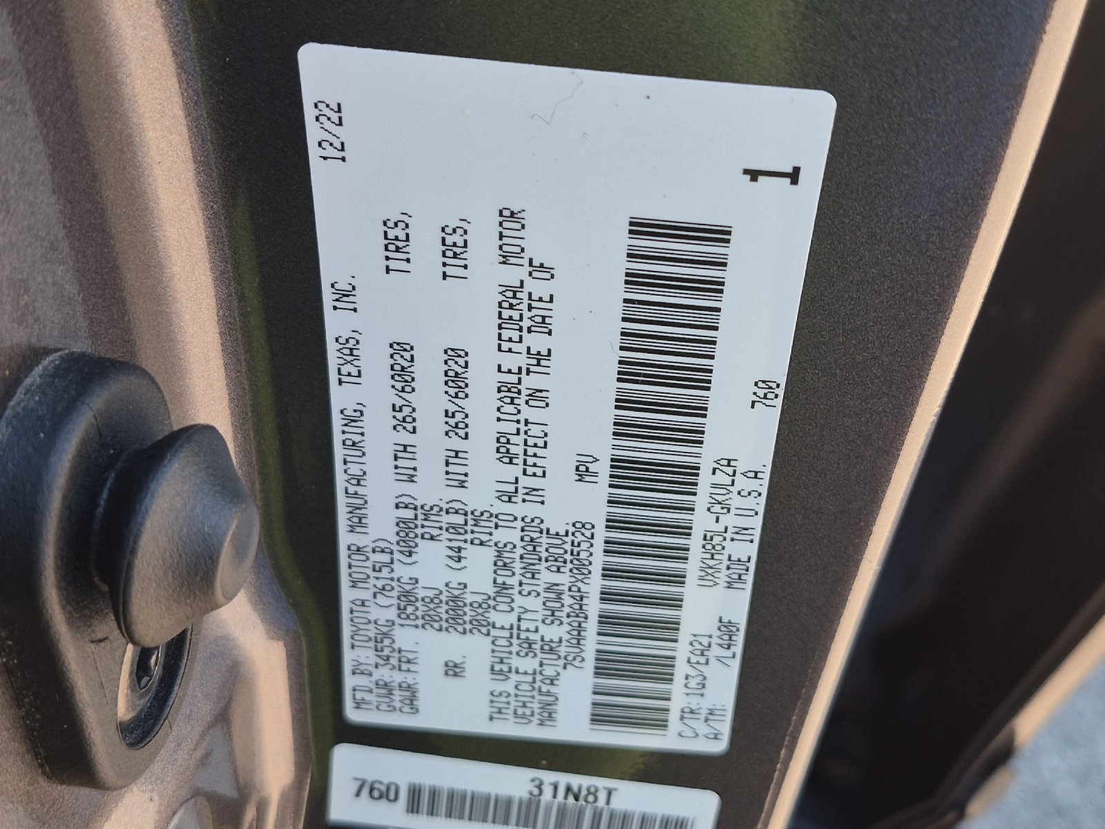 Certified 2023 Toyota Sequoia Limited w/ Tow Technology Package AWD/4WD image 27