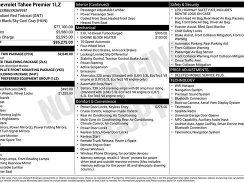 Used 2025 Chevrolet Tahoe Premier w/ Sun And Tow Package AWD/4WD image 1