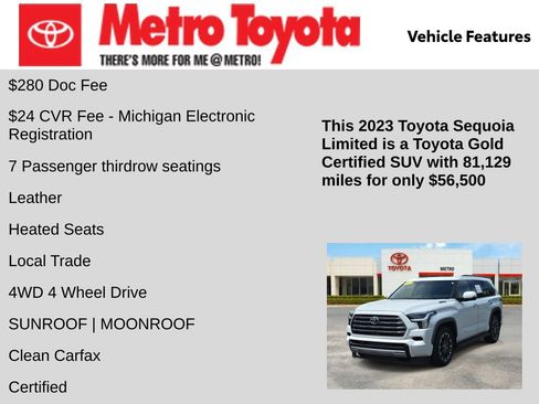 Certified 2023 Toyota Sequoia Limited AWD/4WD image 6