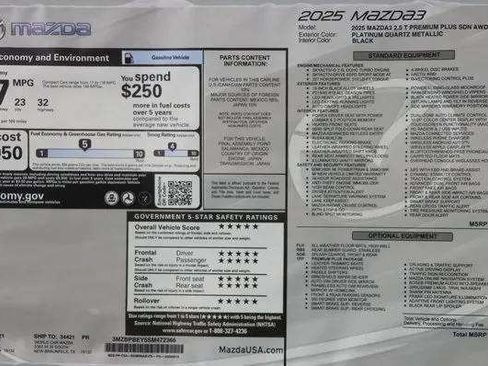 Used 2025 MAZDA MAZDA3 2.5 Turbo Sedan w/Premium Plus AWD/4WD image 16