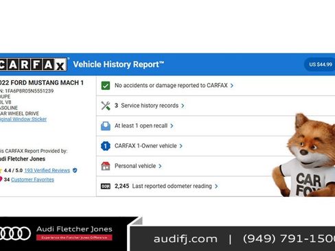 Used 2022 Ford Mustang Mach 1 w/ Equipment Group 700A image 2