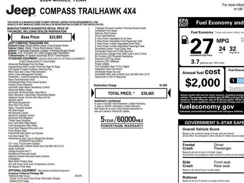 Used 2024 Jeep Compass Trailhawk w/ Trailhawk Elite Group image 2