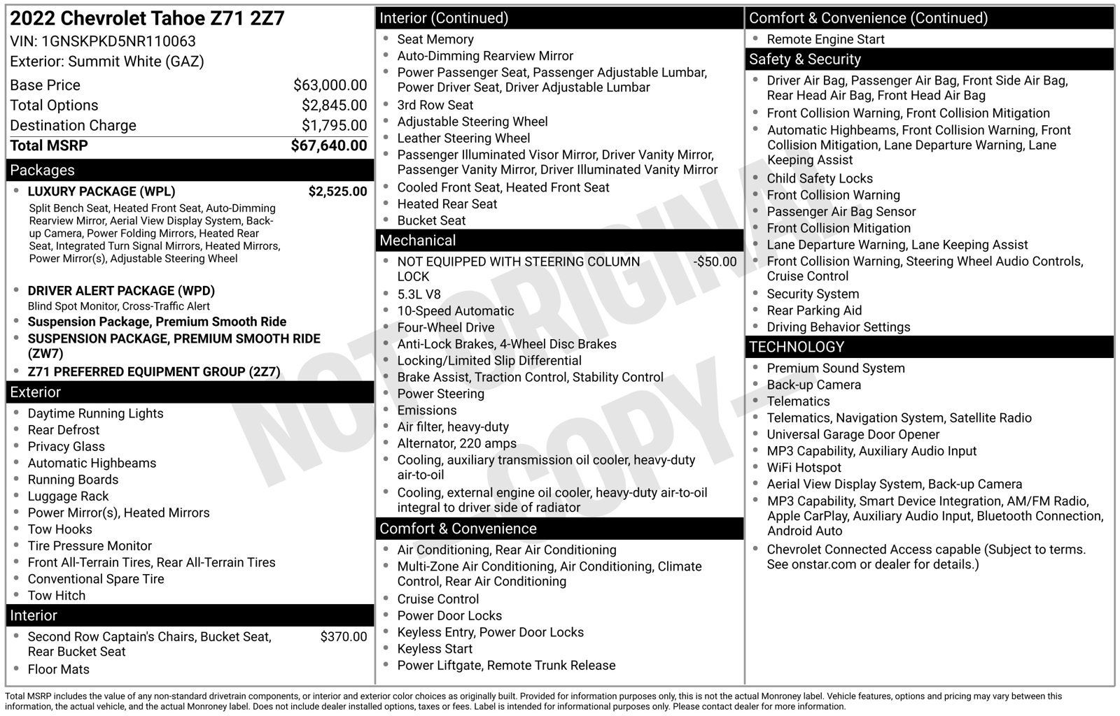 Used 2022 Chevrolet Tahoe Z71 w/ Luxury Package AWD/4WD image 13