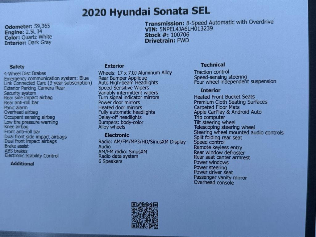 Used 2020 Hyundai Sonata SEL FWD image 43