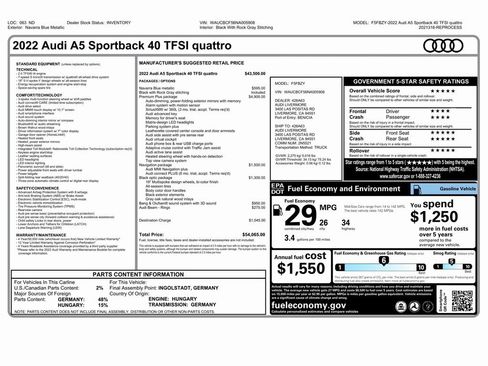 Used 2022 Audi A5 2.0T Premium Plus w/ Premium Plus image 2